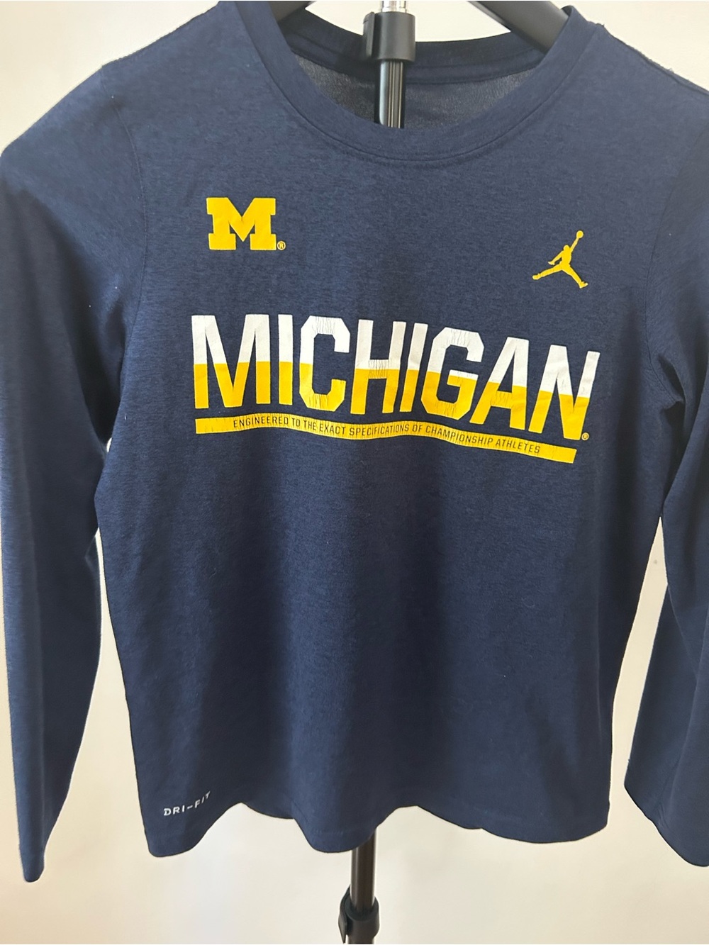 Nike Youth Long Sleeve Michigan Shirt - Navy & Yellow